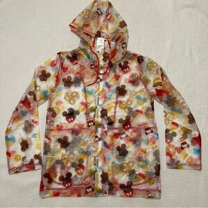 Disney Womens Small Snacks/ Treats Clear Rain Jacket Disneyland Disney World